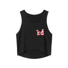Load image into Gallery viewer, Vintage Summer Black White tshirt Women Sexy O-Neck Sleeveless T Shirt Cute Bowknot Printed Fitness Casual short T-shirt Female