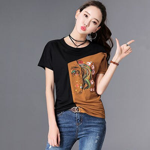 Shintimes Bts Tshirt Women Camisetas Mujer Verano 2018 Vintage T-Shirt Woman Summer Tops Tee Shirt Femme Loose Plus Size T Shirt