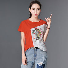 Load image into Gallery viewer, Shintimes Bts Tshirt Women Camisetas Mujer Verano 2018 Vintage T-Shirt Woman Summer Tops Tee Shirt Femme Loose Plus Size T Shirt